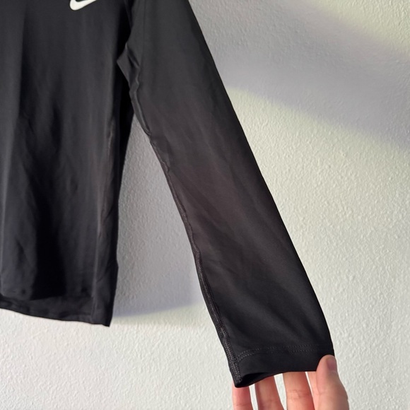 Nike Pro Slim Fit Training Shirt Black Long Sleeve Athletic Swoosh Logo Lg NEW - Picture 4 of 12